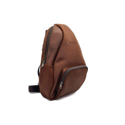 Sac à dos poire en cuir cognac - 9319