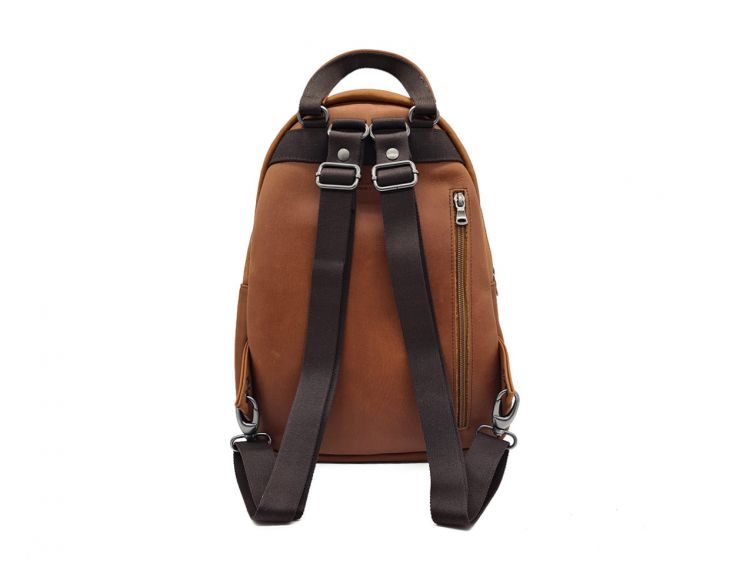 Sac à dos poire en cuir fauve - 9319