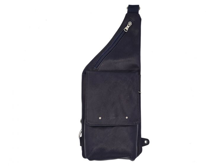 Sacoche épaule holster en cuir marine - 9510