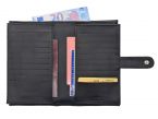 Compagnon "Luxe" en cuir noir - double avec patte - PM-027-01