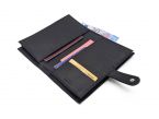 Compagnon "Luxe" en cuir noir - double avec patte - PM-027-01
