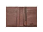 Portefeuille "Luxe" en cuir marron - 13 cm, 2 volets - PM-001-01