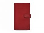 Compagnon "Luxe" en cuir rouge - double avec patte - PM-027-01
