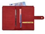 Compagnon "Luxe" en cuir rouge - double avec patte - PM-027-01