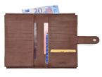 Compagnon "Luxe" en cuir marron - double avec patte - PM-027-01