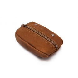 Porte monnaie grain de café en cuir fauve - 9230