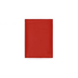 Portefeuille en cuir rouge - 13 cm, 3 volets - PM-002-02