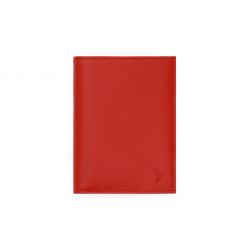 Portefeuille en cuir rouge - 15 cm, 2 volets - PM-006-02