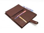 Compagnon "Luxe" en cuir marron - double avec patte - PM-027-01