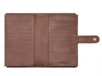 Compagnon "Luxe" en cuir marron - double avec patte - PM-027-01