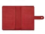 Compagnon "Luxe" en cuir rouge - double avec patte - PM-027-01