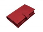 Compagnon "Luxe" en cuir rouge - double avec patte - PM-027-01