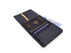 Portefeuille anti-RFID en cuir marine - 9120 X