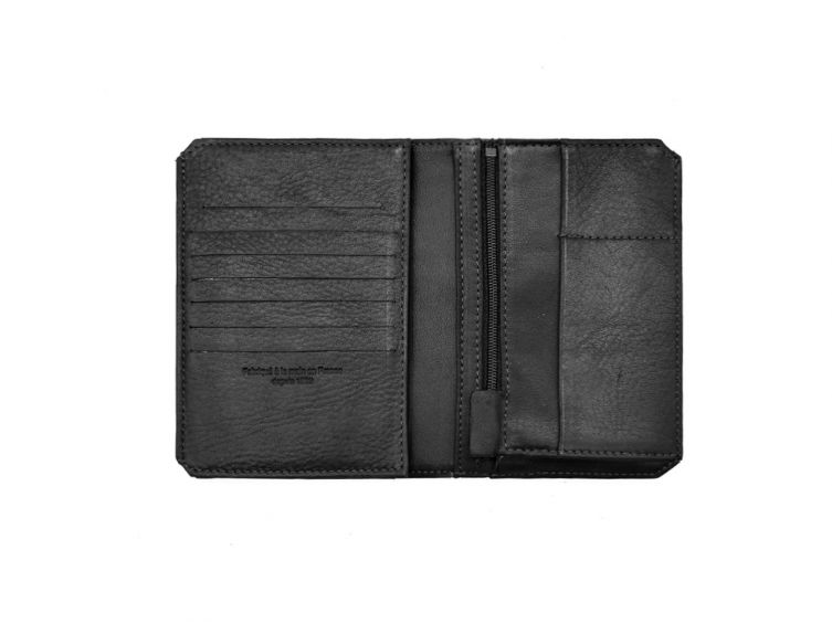 Portefeuille anti-RFID en cuir noir - 9120 X