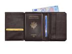 Portefeuille anti-RFID en cuir marron foncé - 9120 X