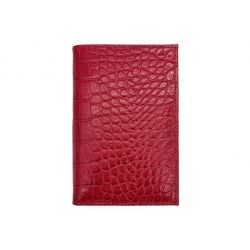 Portefeuille en cuir imitation croco - rouge - 131
