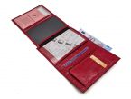 Portefeuille en cuir imitation croco - rouge - 131