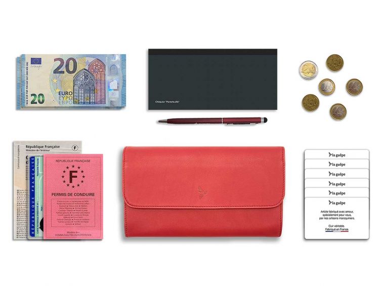Compagnon "Luxe" en cuir rouge - 20 cm - PM-004-01