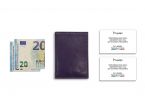 Porte-cartes minimaliste "Luxe" tout cuir myrtille 2 Cartes - PM-017-01 