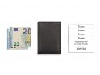 Porte-cartes compact "Luxe" tout cuir noir - PM-038-01