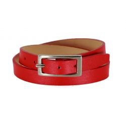 Bracelet en cuir rouge, double tour - 5095
