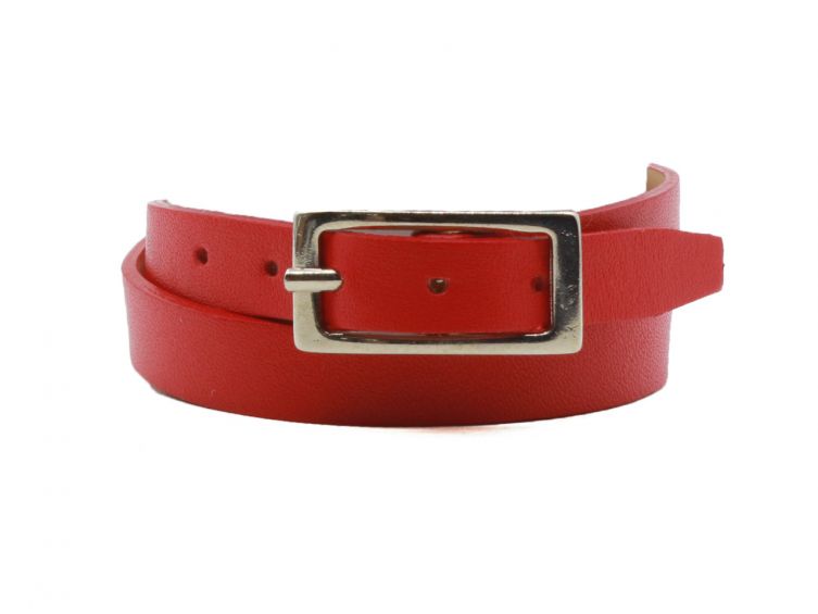Bracelet en cuir rouge, double tour - 5095