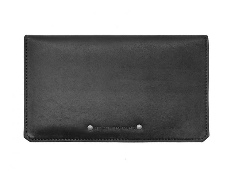 Porte chéquier portefeuille cuir noir - 9225 