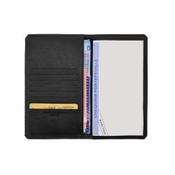 Porte chéquier portefeuille cuir noir - 9225 