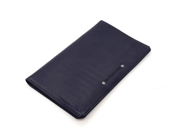 Porte chéquier portefeuille cuir marine - 9225 