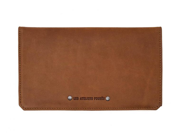 Porte chéquier portefeuille cuir fauve - 9225 