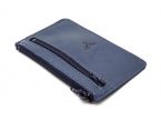 Porte-monnaie simple 2 zip "Luxe" tout cuir bleu - PM-044-01