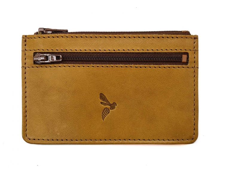 Porte-monnaie simple 2 zip "Luxe" tout cuir gold - PM-044-01