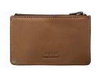 Porte-monnaie simple 2 zip "Luxe" tout cuir marron - PM-044-01