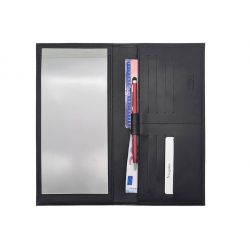 Porte chéquier "Luxe" tout cuir noir - chéquier pro - PM-029-01