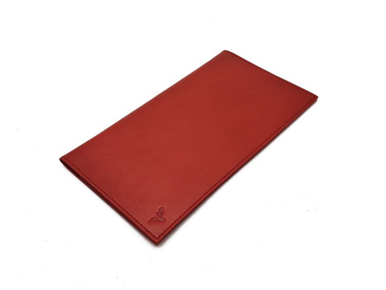 Porte chéquier "Luxe" tout cuir rouge - chéquier pro - PM-029-01