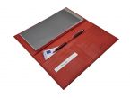 Porte chéquier "Luxe" tout cuir rouge - chéquier pro - PM-029-01