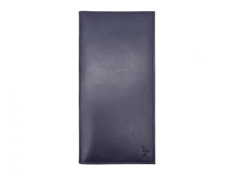 Porte chéquier "Luxe" tout cuir bleu - chéquier pro - PM-029-01