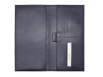 Porte chéquier "Luxe" tout cuir bleu - chéquier pro - PM-029-01