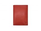 Portefeuille "Luxe" en cuir rouge - 13 cm, 3 volets - PM-002-01