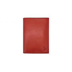 Portefeuille "Luxe" en cuir rouge - 13 cm, 3 volets - PM-002-01