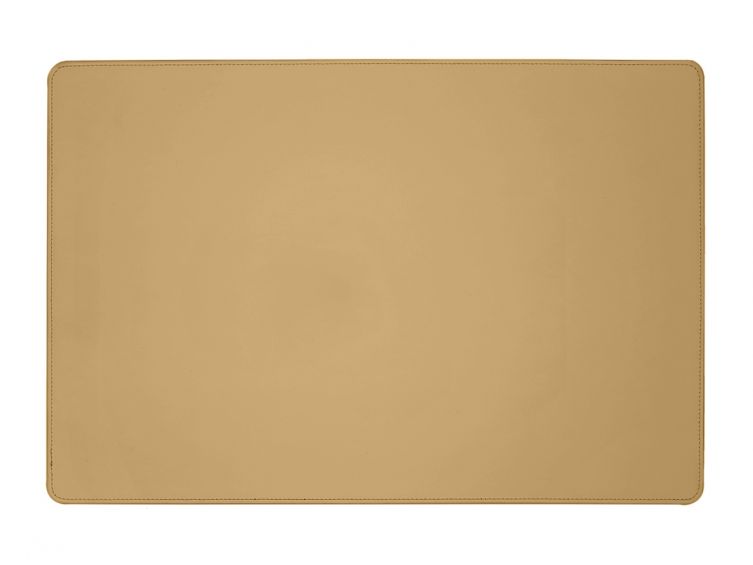 Sous-main en cuir beige café latte - 50x34 cm