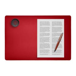 Sous-main en cuir rouge coquelicot - 50x34 cm 