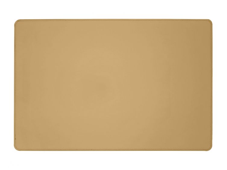Sous-main en cuir beige café latte - 60x40 cm