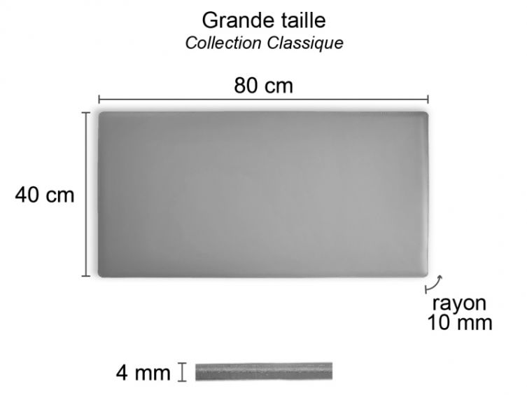 Grand sous-main en cuir blanc - 80x40 cm