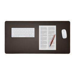 Grand sous-main en cuir marron foncé - 80x40 cm 