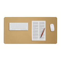 Grand sous-main en cuir beige café latte - 80x40 cm