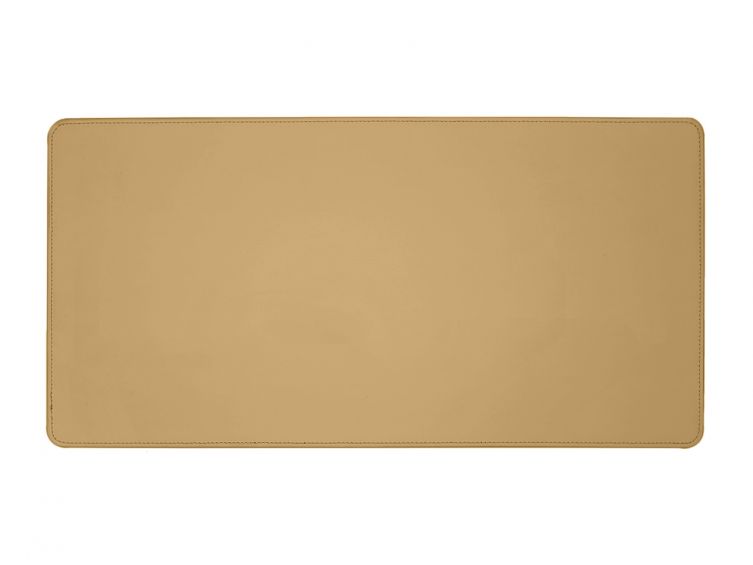 Grand sous-main en cuir beige café latte - 80x40 cm