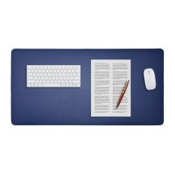 Grand sous-main en cuir bleu cobalt - 80x40 cm