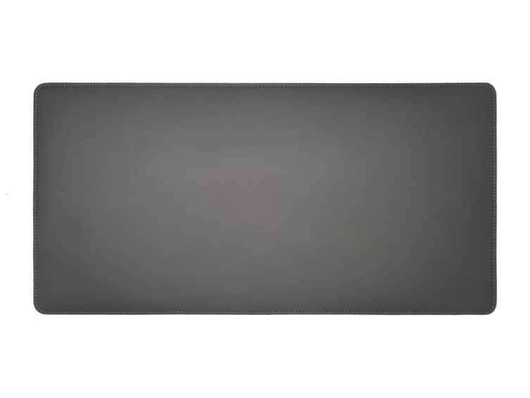 Grand sous-main en cuir gris fer - 80x40 cm