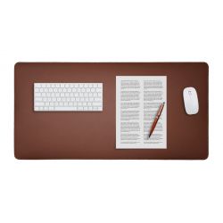Grand sous-main en cuir marron - 80x40 cm 